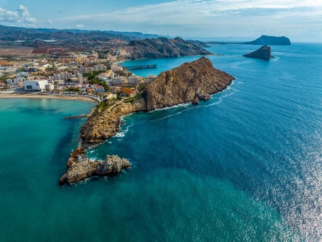 Lighthouse on the Isla del Aguilica in the city of Aguilas, province of Murcia. Spain