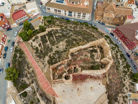 Aerial view aerial view of the castle of Mazarron province of Murcia Spain