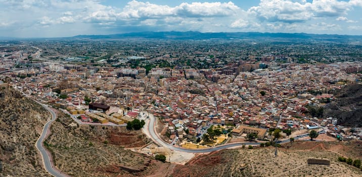 Panoramic view of the city of Lorca in the province of Murcia Spain