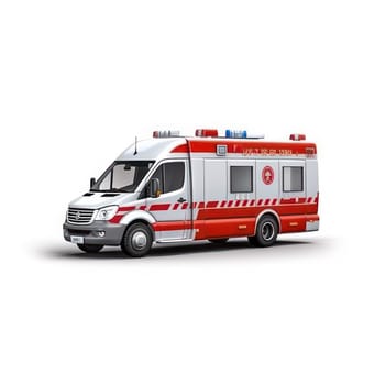 Ambulance car isolated on white AI generated image