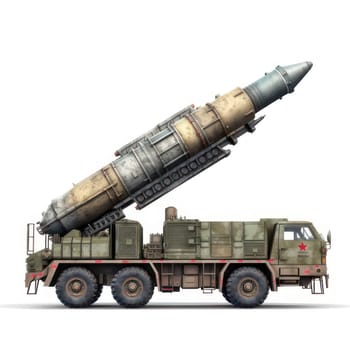 Rocket launcher isolated on white AI generated image