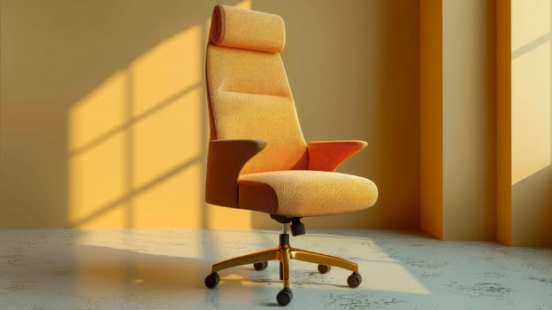 An armchair in the empty office . Business interior background. AI generated