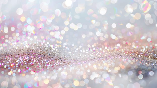 A blurry image of glittery snowflakes