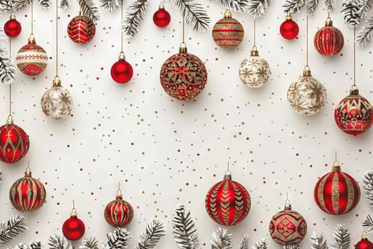 Traditional Christmas decorations on a transparent white canvas, ideal for festive banners