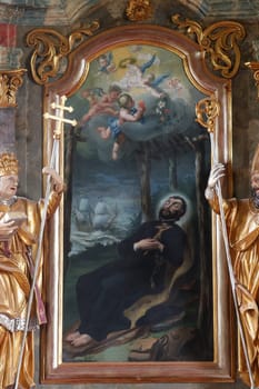 Saint Francis Xavier, altarpiece in the church of Holy Trinity in Klenovnik, Croatia