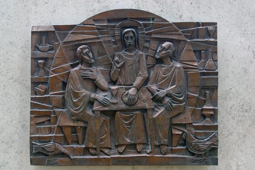 Jesus Is Known in the Breaking of Bread, Way of Light by Giovanni Dragoni, San Callisto Catacombs in Rome, Italy