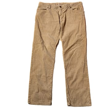 classic corduroy pants on a white background