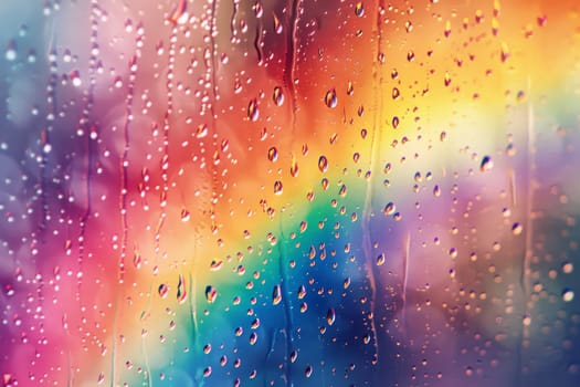 Vibrant rainbow after rain