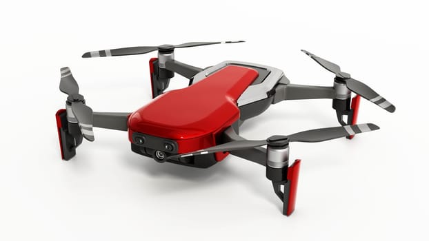 Multi rotor drone isolated on white background. 3D illustration.