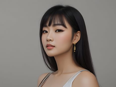 Beautiful fashion portrait of asian woman