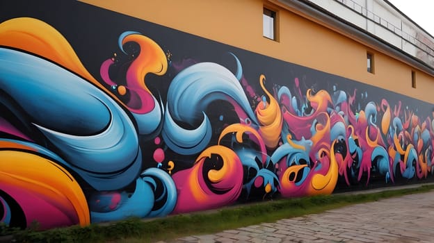 Beautiful graffiti painting on city walls