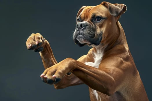 Energetic Boxer with muscular build and playful demeanor, ideal for sporty and active designs
