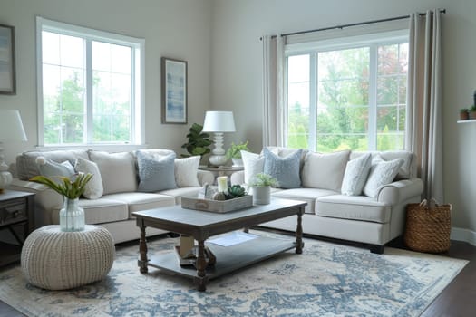 Family-friendly living room with durable, stain-resistant fabrics