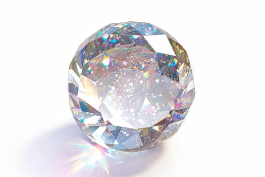 Glistening crystal ball sparkles shimmering against a transparent white backdrop, perfect for mystical and magical concepts