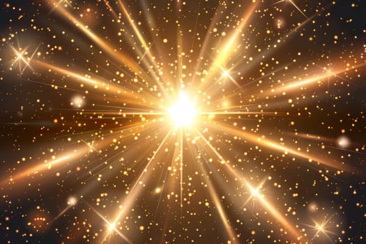 Glowing sunburst sparkles shining brightly on a transparent white background, adding warmth and brightness