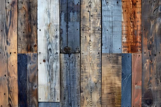 Reclaimed timber panel texture background with recycled wood planks and vintage appeal