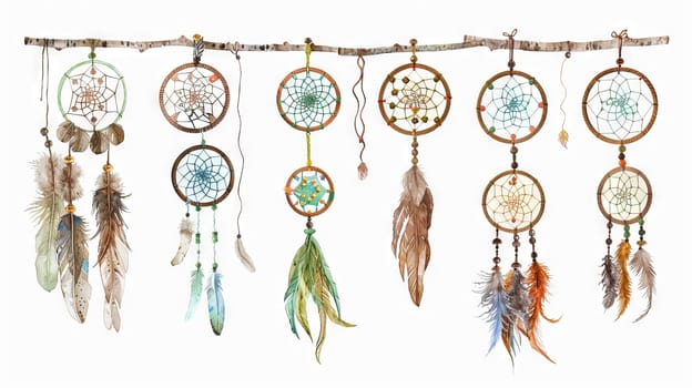 Rustic and charming boho dreamcatchers add a touch of rustic charm and whimsy to designs on white