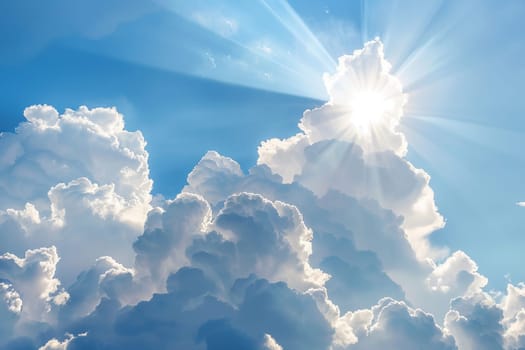 Sunlit sky with majestic nimbostratus clouds on a transparent white backdrop, ideal for atmospheric compositions