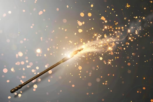 Twinkling magic wand sparkles swirling in the air against a transparent white backdrop, perfect for fantasy concepts