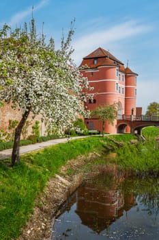 City gate of Donauwoerth (Bavaria, Germany) called Rieder Tor