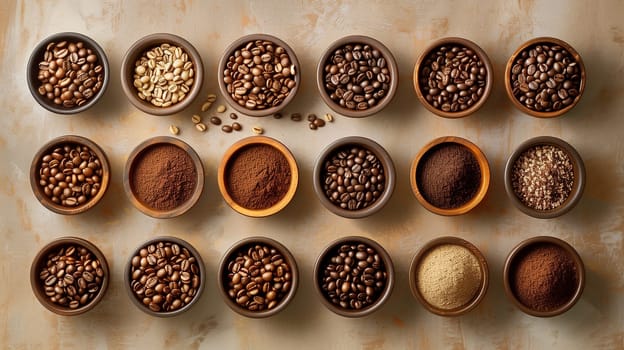 Variety of coffee like cappuccino, espresso, milk coffee, hot drink for breakfast, take a break
