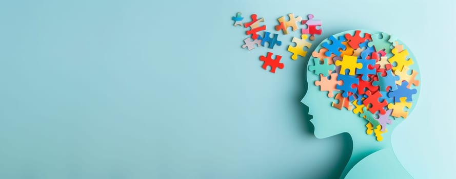 ADHD awareness month october, attention deficit hyperactivity disorder, mental health, mind of a child with colorful jigsaw or puzzle pieces