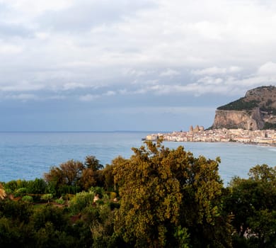 Panoramic view of Cefalù, Sicily, Italy