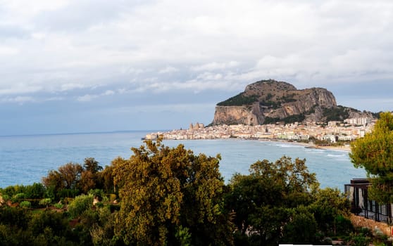 Panoramic view of Cefalù, Sicily, Italy