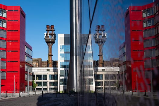Le Fonds Belval Esch sur Alzette, center of the Luxembourg iron and steel industry, smelting works and blast furnace mixed with modern architecture, 10.06.2024