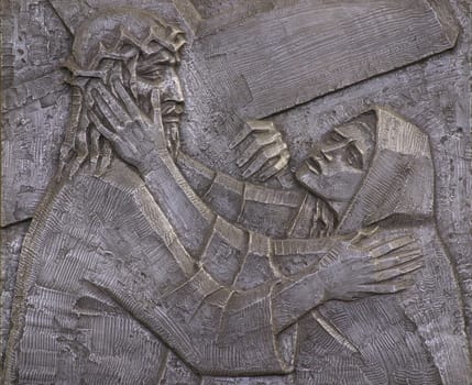 4th Stations of the Cross, Jesus meets His Mother, parish church of the Saint Nicholas Tavelic in Zagreb, Croatia