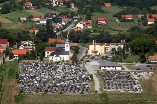 Parish Church of St. Martin and the Pastoral Center in Hrnetic, Karlovac, Croatia