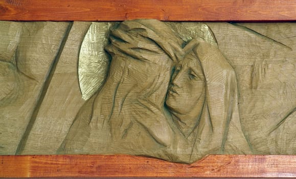 4th Stations of the Cross, Jesus meets His Mother, chapel in the Convent of the Franciscan Sisters of the Immaculate Conception in Zagreb, Croatia