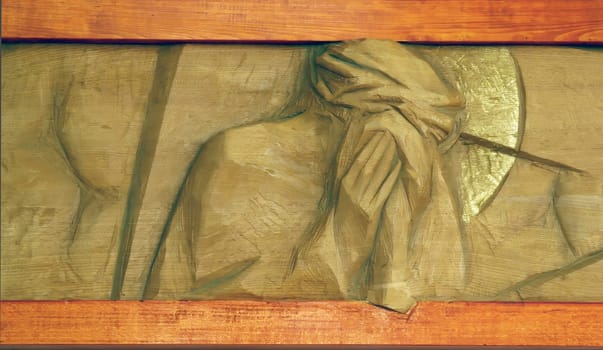 6th Stations of the Cross, Veronica wipes the face of Jesus, chapel in the Convent of the Franciscan Sisters of the Immaculate Conception in Zagreb, Croatia
