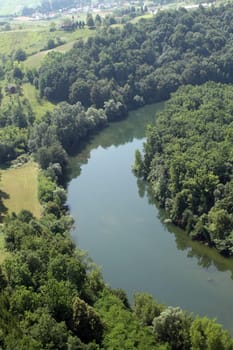 Beautiful landscape of river Kupa in Sisljavic, Croatia