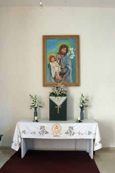 Altar of Saint Joseph in the Parish church of Saint Bartholomew in Hrastovica, Croatia
