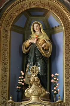 Immaculate Heart of Mary, statue in the parish Church of the Immaculate Heart of Mary in Ilova, Croatia