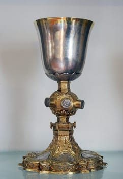 Golden chalice, Abbot's treasury in the Saint Mark Church in Korcula, Korcula island, Croatia