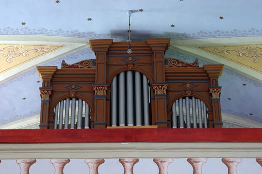 Organ in the parish church of the Holy Trinity in Klenovnik, Croatia