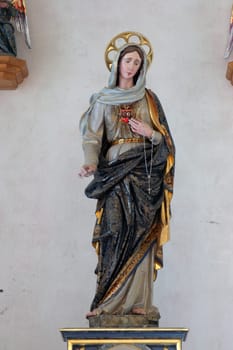 Immaculate Heart of Mary, altar of Our Lady in the church of St. Brice of Tours in Kalnik, Croatia
