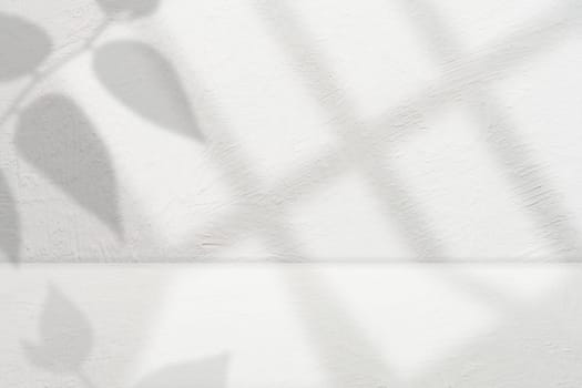 White cement stage with shadow for advertising and product display. Copy space