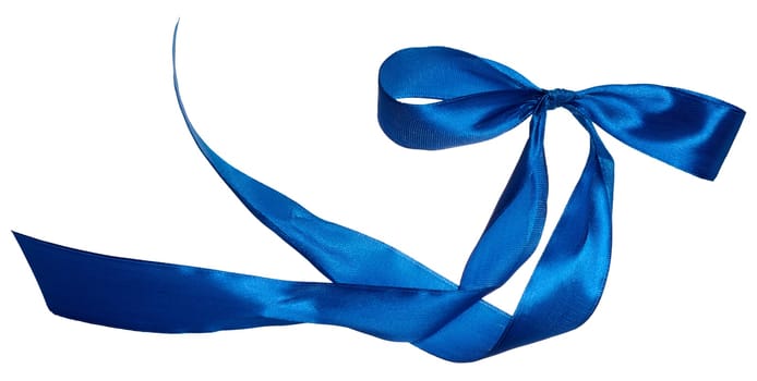 Blue bow for decoration on isolated background