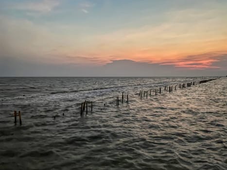 The sea atmosphere at sunset.
