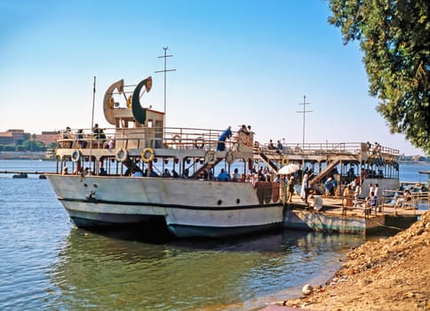 Ferry boat on river Nile in Aswan