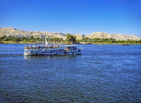 Ferry boat on river Nile  in Luxor