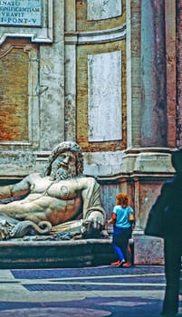 Sculpture Marforio in Capitoline Museums. Rome