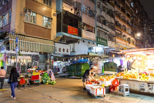 Hong Kong 05 April 2024: Street market in Fayuen street in Mongkok district at Hong Kong city