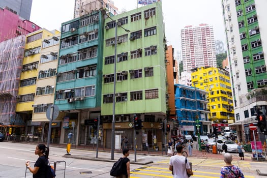 Hong Kong 27 April 2024: blue house in wan chai district of Hong Kong city