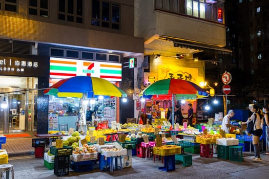 Hong Kong 27 April 2024: Hong Kong temple street market at night