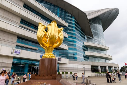 Hong Kong 27 April 2024: Hong Kong Convention and Exhibition Centre at Wan Chai district