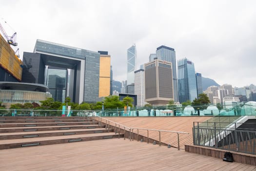 Hong Kong 05 April 2024: TeamLab Continuous Art Harbour at Tamar Park in Hong Kong city